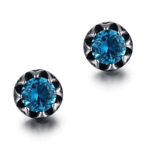 Msyyienピアスジルコニア316Lサージカルピアスイヤリング男女兼用両耳メンズピアスレディースピアス(ブルー)