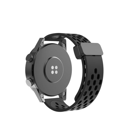 [YSuqiBB]時計バンド20mm22mm多孔質通気マグネットシリコンバンド防水柔軟快適工具不要簡単交換ほとんどのスマートウォッチに適用腕時計ベルト(20mm2カーボンブラック+ブラック)