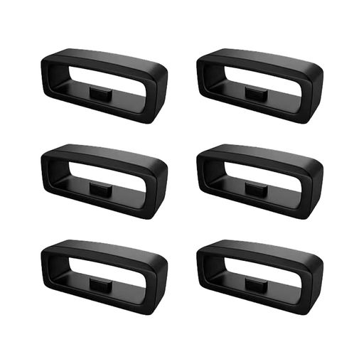 [Kaaipee]時計ベルト用遊環ラバー製腕時計バンドホルダーループシリコンファスナーリング20mmブラック6..