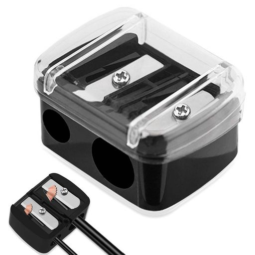 PAVIKEアイライナー削り器【ブラック】アイブロウペンシルシャープナー眉ペンシル削り鉛筆削りミニ2穴..