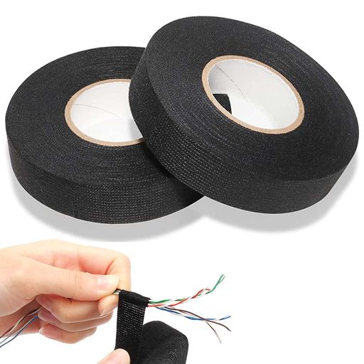 絶縁テープ【2個入り】自動車布テープ車用配線ハーネステープ電子機器保護、自己粘着性、耐油性、絶縁..