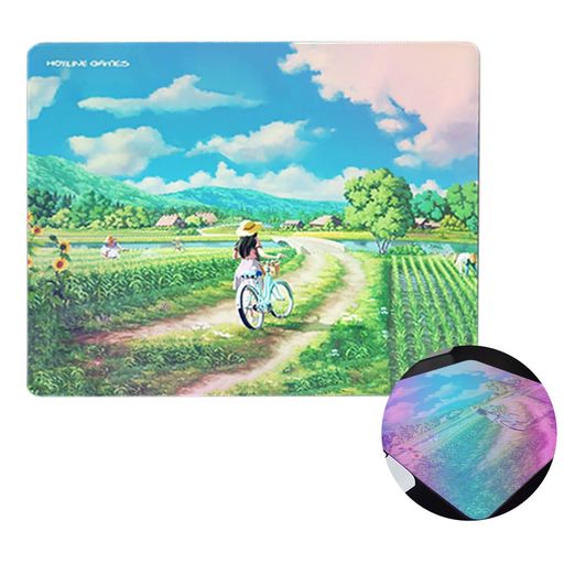 HotlineGames流光ゲーミングマウスパッドカラーアイスガラス繊維マウスパッド防水低摩擦超高速滑り田園[450mmx400mmx3mm]国内正規品