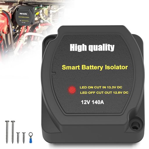 デュアルバッテリーアイソレーター12V140Amp電圧感知リレーVSRRVマリンカー車両と互換性ありトラックキ..