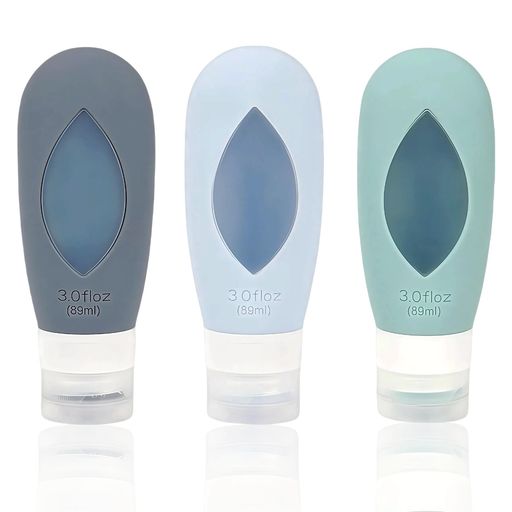 LELEYOトラベルボトルシリコン製漏れない【透明窓付き残量確認可能】シャンプーラベルセット容器小分けボトル詰め替えボトル旅行用携帯便利89ML3個セット