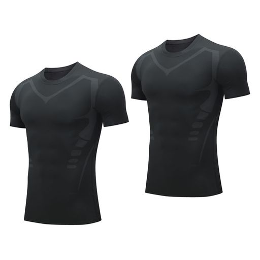 [EZATING]コンプレッションウェアメンズ半袖【2枚組】アンダーシャツトレーニングtシャツメンズ吸汗速..