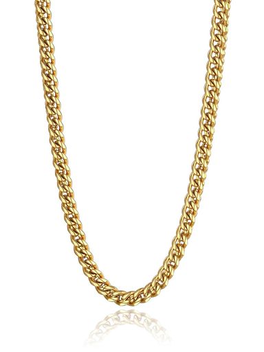 [PROSTEEL]喜平ネックレスチェーンのみロング18金めっきサージカルステンレス6mm6面シングル金属アレル..