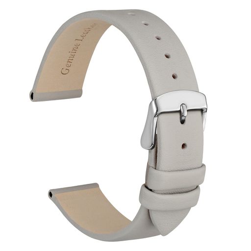 [WOCCI]本革時計バンド13mmカーフレザー腕時計交換ベルトグレーシルバーバックル
