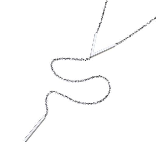 [FOCALOOK]ロングネックレスレディースY字サージカルステンレス金属アレルギーラリエットゴールドネックレス調節可能ロングチェーンネックレスシンプルアクセサリープレゼント(4)