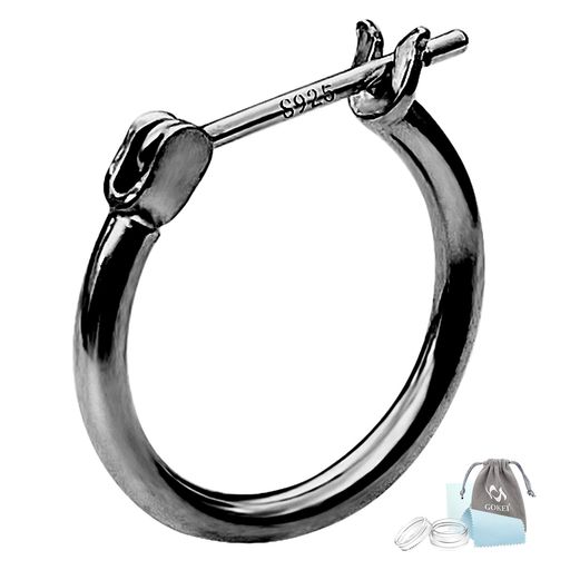 GOKEIフープピアスピアスフープシルバー925純銀リングピアス20Gレディースメンズジュエリーイヤリングアクセサリー金属アレルギーフリー男女兼用