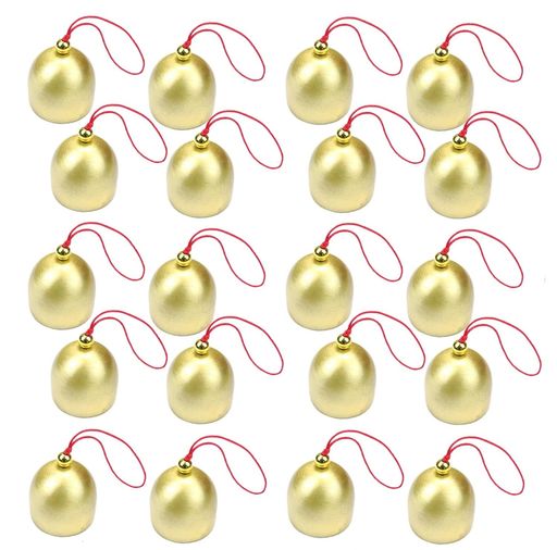 DIFEIUKIミニベルメタル製鈴20個セット吊り下げベルロープ付きウィンドチャイムクリスマスツリー装飾金..