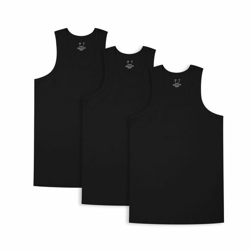 [HomyComy]タンクトップメンズ3枚セットインナーシャツ綿100%コットン肌着Uネックスリーブレス防菌防臭吸水速乾ノースリーブ