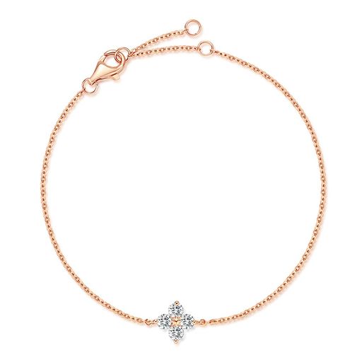 FANCIMEブレスレットレディースK18ゴールドクローバーモチーフ高級ジルコニアラッキーお守りクリスマス誕生日記念日プレゼントギフトラッピング付き