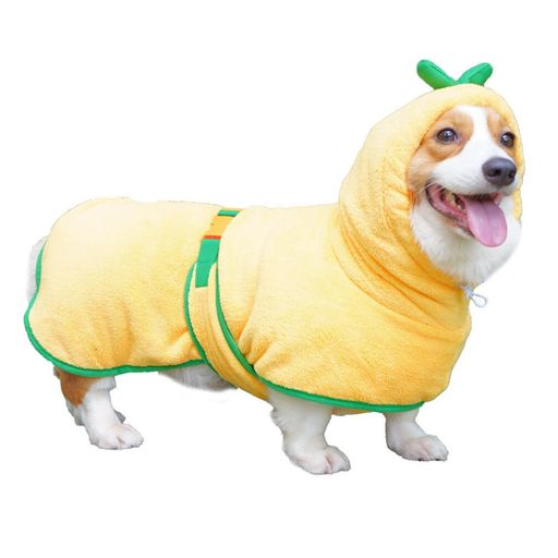 犬用バスタオルマンゴーイエローペット用バスローブ猫用タオル犬猫体拭きタオル調整可能お風呂上がり水..