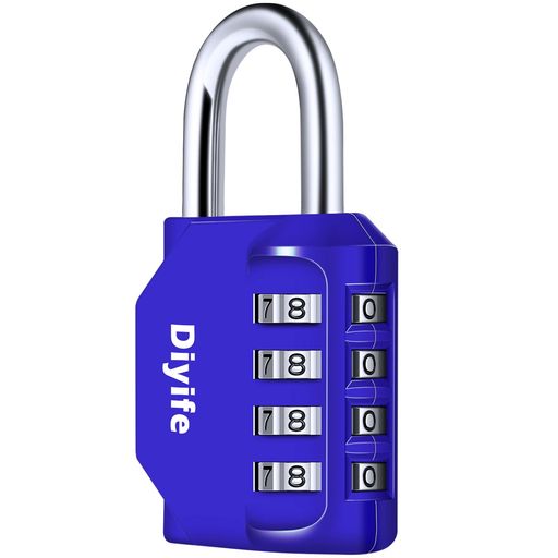 Diyife南京錠ダイヤル錠4桁のコンビネーションロック番号式ダイヤル鍵盗難防止倉庫屋外貴重品入れ企業..