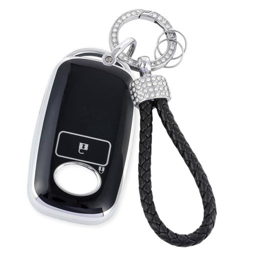 ZANEKOキーケース適合トヨタライズルーミーキーカバー適合ダイハツロッキー新型タフトタントカスタムスマートキーケース軽量可愛(シルバーブラック)