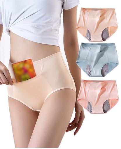 [Kayuuhin]3枚セットサニタリーショーツ生理ショーツ生理用パンツ生理用品ショーツパンツ下着ハイウエ..