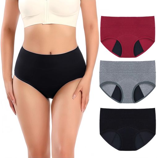 [AngelaDot]サニタリーショーツレディース生理用ショーツ下着セット女性用綿ハイウエスト漏れ防止イン..