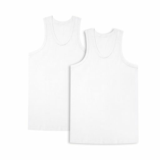 [HomyComy]タンクトップメンズインナーシャツ2枚組綿100%肌着下着コットンUネックノースリーブ防菌防臭..