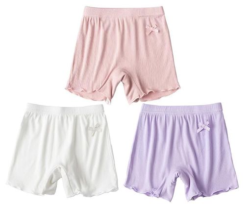 [Masonanic]3枚セットオーバーパンツキッズ女の子インナーショーツリボンインナーパンツ子供ボクサーパ..