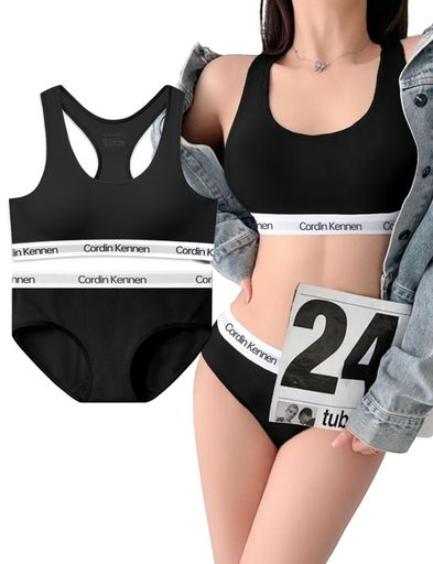 [ArBuMIng]ブラジャー下着レディース上下セット綿ブラジャーショーツセットノンワイヤーブラスポーツブ..