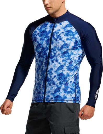 [テスラ]ラッシュガードメンズ長袖フルジップパーカースイムウェアUVカットUPF50+吸汗速乾ストレッチ日..