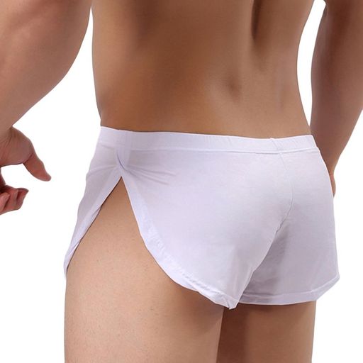 [SEISEI]メンズ下着やわらか肌着ゆったりローライズ[吸汗速乾・通気性]セクシー4カラースパンデックス下着(ホワイトXL)