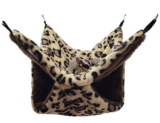 ふく福豪華なハムスターハンモック小動物用ハンモックペットベッド寝袋鳥用ケージに掛ける暖かい巣二層..