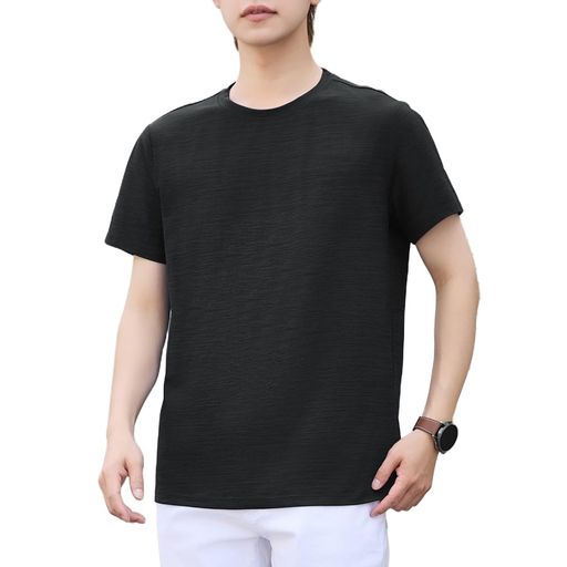 [COOFANDY]tシャツメンズ半袖5.3オンス柔らかい生地透けにくいクルーネックカジュアル涼しい速乾伸縮性シワなりにくい無地夏服アンダーウェアおしゃれ