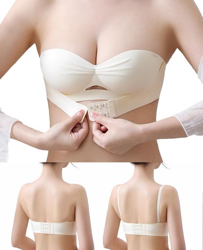 [Kayuuhin]無縫製ストラップレスブラチューブトップシームレス紐なしブラダンスてもズレ落ちず·滑り止..