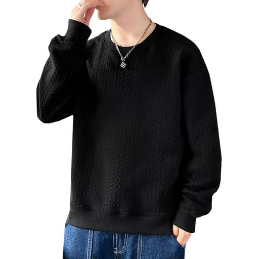 [YEOREO]トレーナーメンズ長袖メンズ丸襟Tシャツ大きいサイズ人気丸首プルオーバートレーナーカジュア..