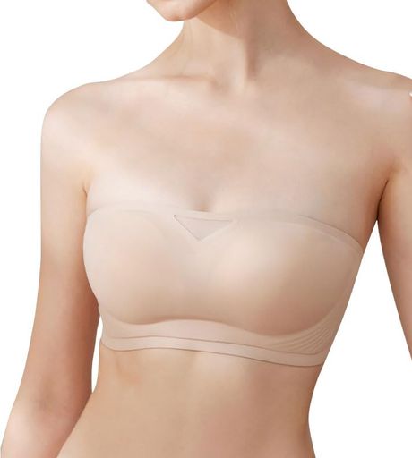 [Yuninya]ストラップレスブラ紐なしブラチューブトップ落ちない盛りブラ脇高ノンワイヤーシームレスブラベアトップカップ付ドレス用結婚式ブラジャーバストアップ肌に優しい締付け感なし