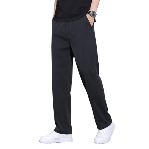 メンズパンツ夏テンセルロング丈軽量ひんやり作業着ズボンワイド涼しいスラックス通気速乾クールボトムス男性ゆったりチノパンカジュアルパンツ無地紳士ビジカジポケット付き(JPアル…