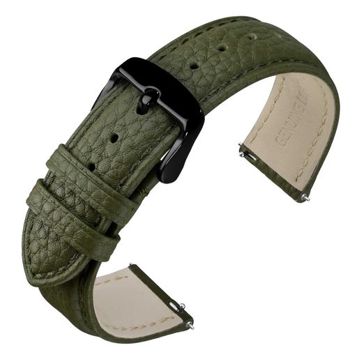 ラグ幅(時計ラグ間のサイズ)22mmの腕時計やスマートウォッチに適用します。 高品質カーフレザーを採用、柔らかさを保つ同時に通気性がよく、手首を抱き締める快適さを与えます。また、様々な色で、服や機会を簡単に合わせるためにバンドを交換でき、お好的に選んでください。 バンド表面でライチ柄エンボス加工が施された、シンプルで洗練された外観を呈しています。ステンレススチール製ポリッシュ仕上げバックルは高級感があり、腕時計ベルトと合わせてお洒落た雰囲気を演出します。 クイックリリースバネ棒のレバーをスライドすると、ツールを使わずただ指で腕時計ベルトを装着できます。 バンド長さは75mm/125mm(尾錠を含めず)、適合手首囲は145mm~205mm。