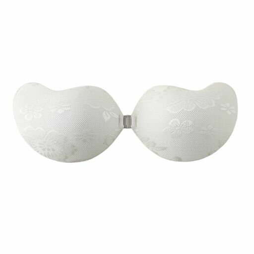 [FEISEDY]ヌードブラレースシームレスフロントホック薄型谷間メイクヌーブラ強粘着バストアップストラ..