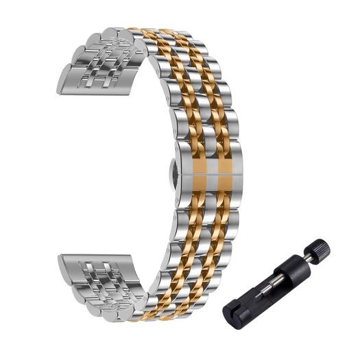 Hinnwer20mm金属バンドGarminForerunner57042mm/ApproachS50/S44/Vivoactive6/5/Forerunner165用20mmマートウォッチ交換ベルトステンレス製