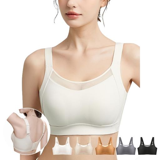 veimiaスポーツブラ揺れない小さく見せるナイトブラ大きいサイズレディース(ホワイトM(75BCD/70E))