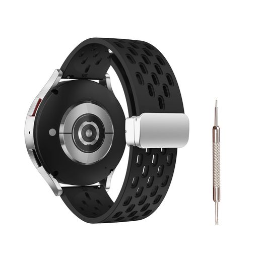 【サイズ】ラグ幅18mm19mm20mm22mmの腕時計やスマートウォッチに適用。注文前に腕時計のラグ幅をご確認ください。 【材質】バンド本体は高品質シリコンで作られており、柔らかくて高通気性設計でさらさらで快適。バックルは磁気折りたたみクラスプで無段階調整でき、使いやすいです。 【バンド長さ】120mm/80mm腕周り約145mm~205mmの方に適用できる。 【ワンタッチ交換】つまみ付きのスプリングバー付きなので、工具なしで時計バンドを交換できる。 【包装の内容】クィックリリース付きシリコン腕時計ベルト*1;ばね棒外し*1:日本語交換説明書