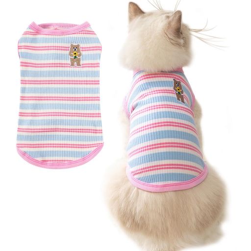 Jimjis犬服春夏犬の服猫服ペット服袖なし犬服犬タンクトップストライブ犬の服犬抜け毛服小型犬中型犬猫..