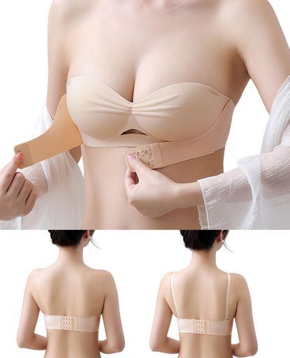 [Kayuuhin]無縫製ストラップレスブラチューブトップシームレス紐なしブラダンスてもズレ落ちず·滑り止..