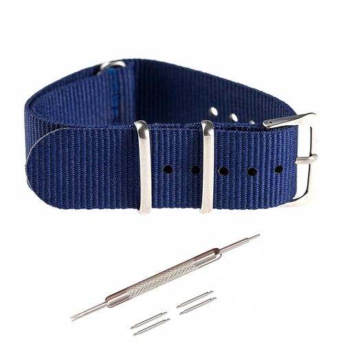 耐久性、耐水性に優れた高品質な1.3mm厚のバリスティックナイロン時計バンドです。引き通し式であるため時計の裏蓋部分が直接肌に触れず、汗や皮脂が時計に付着しづらいというのもポイントです。 汗や水に強く汚れてもご自宅で洗浄頂けます。また、ナイロンはもともとしなやかなため腕によく馴染みますが、同時に軽いため装着感に優れます。 ラグ幅16mm/18mm/20mm/22mmの腕時計やスマートウォッチに適用します。注文前にサイズをご確認ください。 長さ約25cm(尾錠含まず)で約14cm~20cmくらいの手首に対応でき、調整穴は13個あります。 日本語の交換説明書、バネ棒4本及びバネ棒外しが付属しております。NatoStrapをご自分で交換できます。