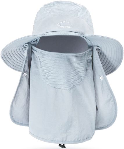 [Andeor]サファリハットメンズ【360度日よけカバー・UPF50+測定済み】撥水・防汚機能大きいサイズメッシュ素材通気性3wayサイズ調整可防水防風日除け紫外線対策折りたたみあご紐付き男女兼…