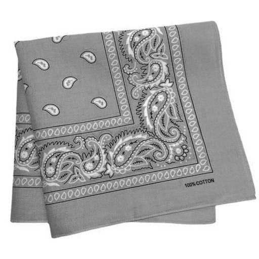 [Trifong]バンダナペイズリー三角巾おしゃれ大人グレー綿100%コットン大きめカシューナッツ柄ばんだな..