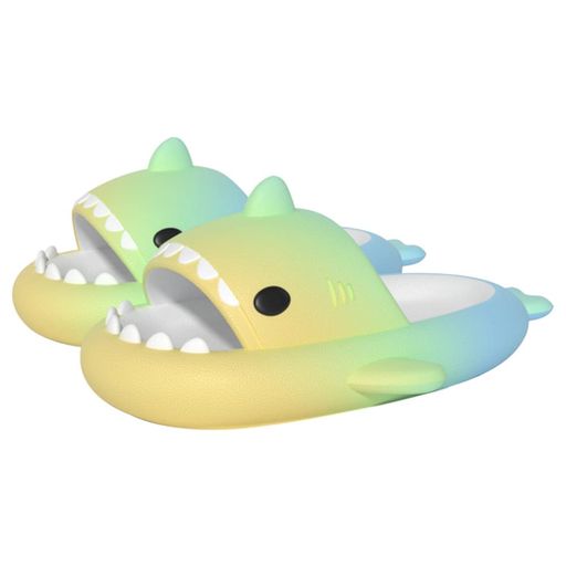 [kaitesi]グラデーションスリッパサメ可愛い夏室内履き洗える滑らない厚底レディースメンズ静音部屋用ルームシューズサンダルルームスリッパキャラクター室内サメ型夏用柔軟軽量個性EVA…(4)