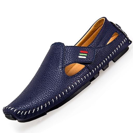 [DCZCELG]メンズサンダルオシャレなモカシンサンダルビジネスシューズローファースリッポンソフトモカシン通気(サイズが0.5cm小さい)(ブルー25.5cm)