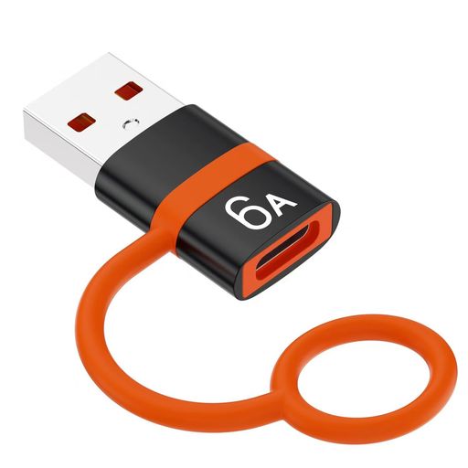 USB3.0USB-C変換アダプタ6A急速充電-USBAC変換5Gbps高速データ転送-紛失防止シリコンバンド設(shè)計(jì)-TypeC変換アダプタCからAforPCMacBookiPhone15GalaxyS23