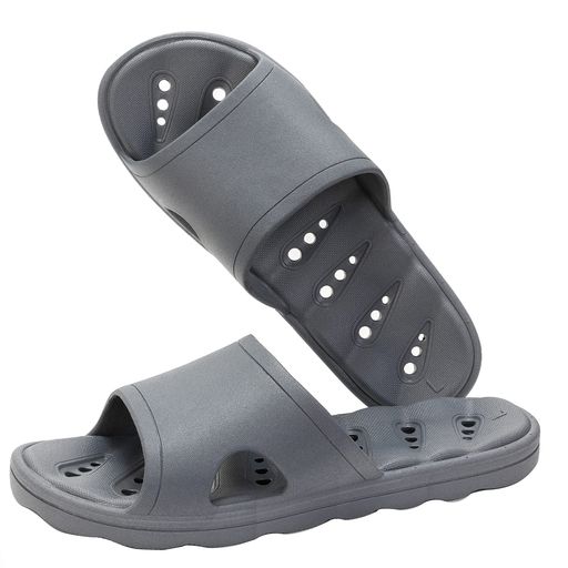 [KOCOTA]縮まないベランダサンダル穴あきソール水切れスリッパバススリッパ男女兼用ダークグレーL