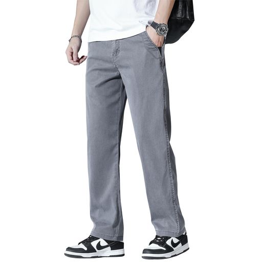 [HMT]ズボンメンズ夏服冷感スラックス人気ワイドテーパードパンツ軽量速乾ストレートパンツゆったり大きいサイズボトムス上品ロング丈無地ラウンジパンツ春夏