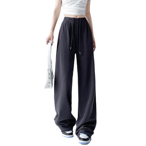 [Blostirno]スウェットパンツレディースゆったりロングパンツレディース綿通気性スポーツウエアスラッ..