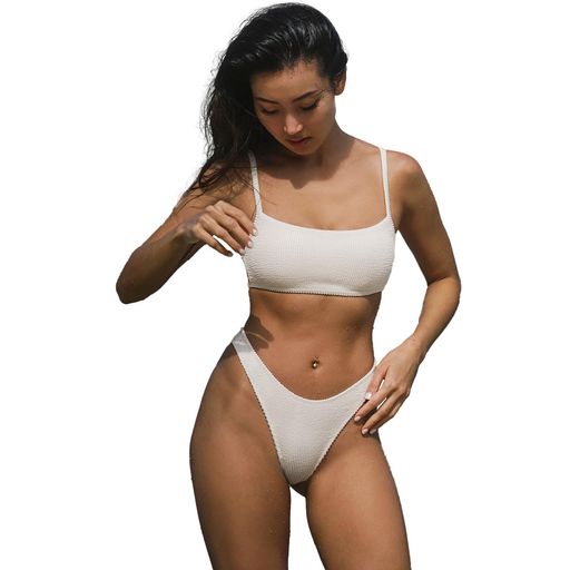 [YUKARISWIM]水着ビキニセットレディース白三角2点セットプール可愛さとセクシーL