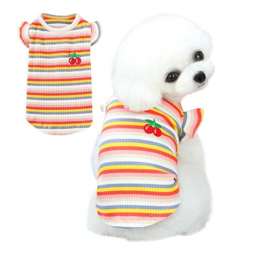 Jimjis犬服春夏犬の服猫服ペット服袖なし犬服犬タンクトップストライブ犬の服犬抜け毛服小型犬中型犬猫..